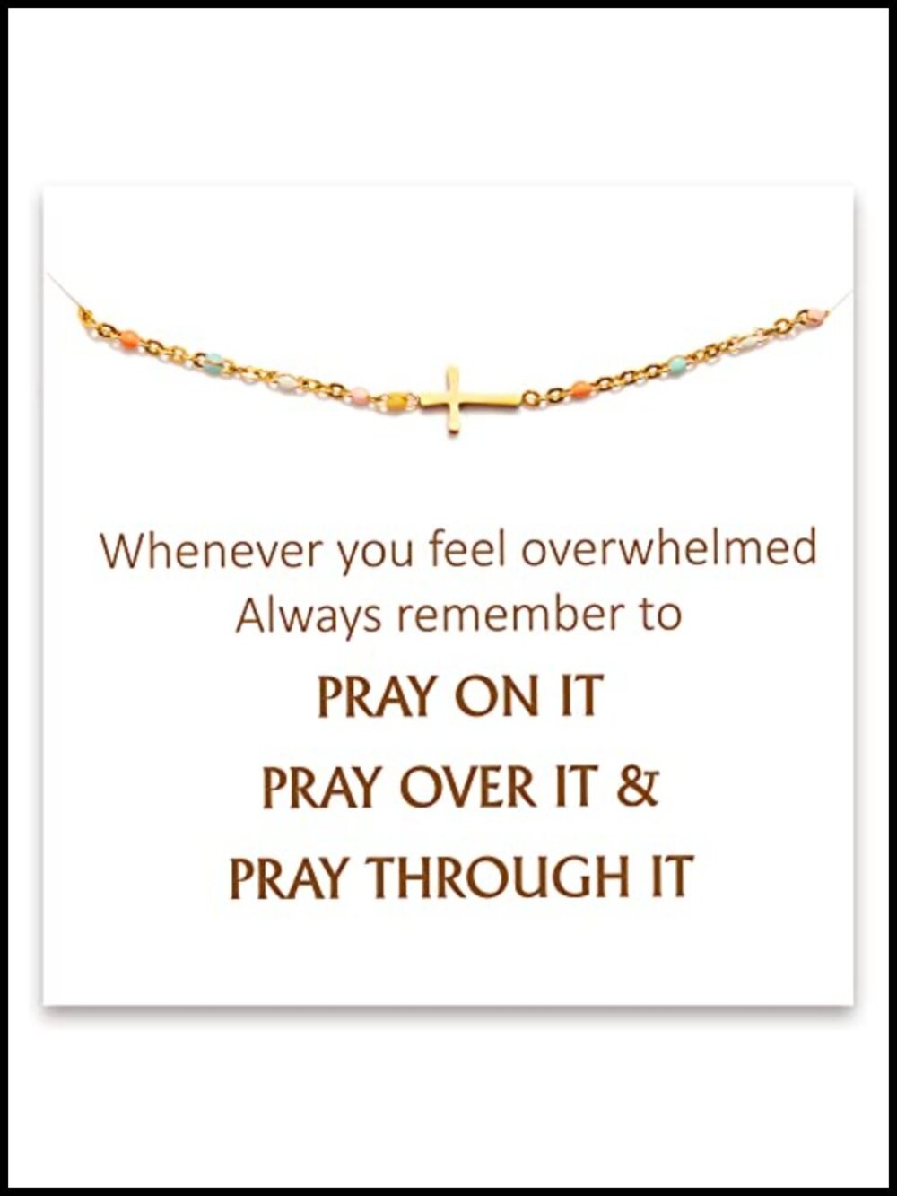 18K Gold Plated Cross Charm Bracelet Christian Faith Gift Adjustable